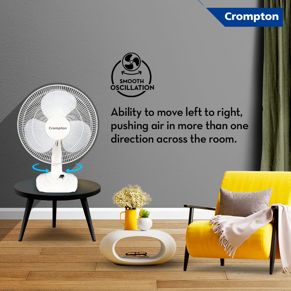 Crompton Wave Plus High Speed Oscillating Table Fan - OFFPRICE