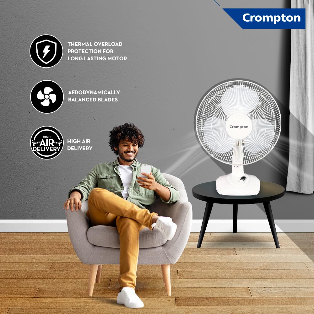 Crompton Wave Plus High Speed Oscillating Table Fan - OFFPRICE