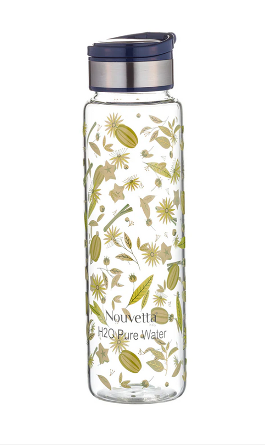 Borosilicate Printed Bottle - Blue Lid 1000 ML