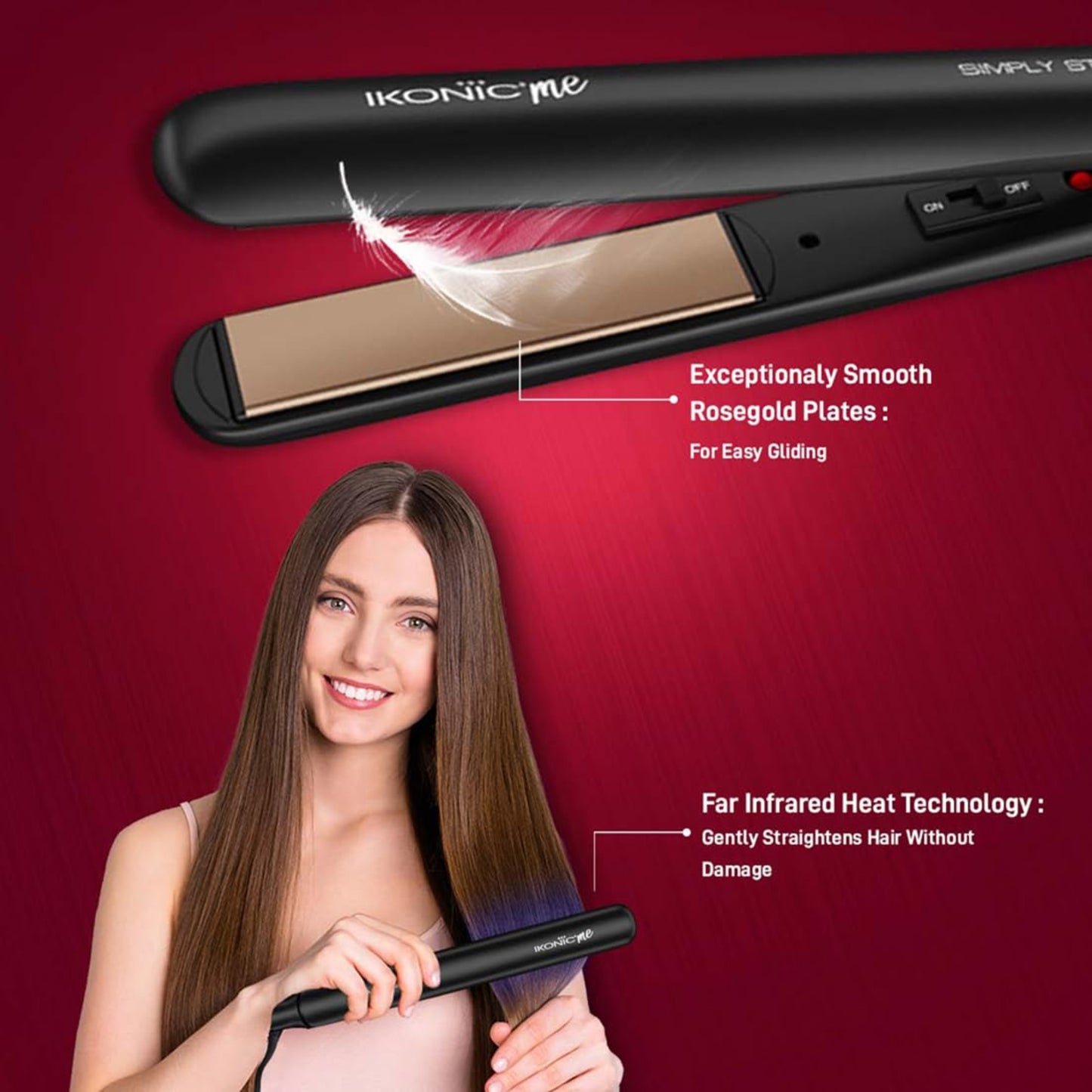 Ikonic Simply Straight Hair Straightener for Women